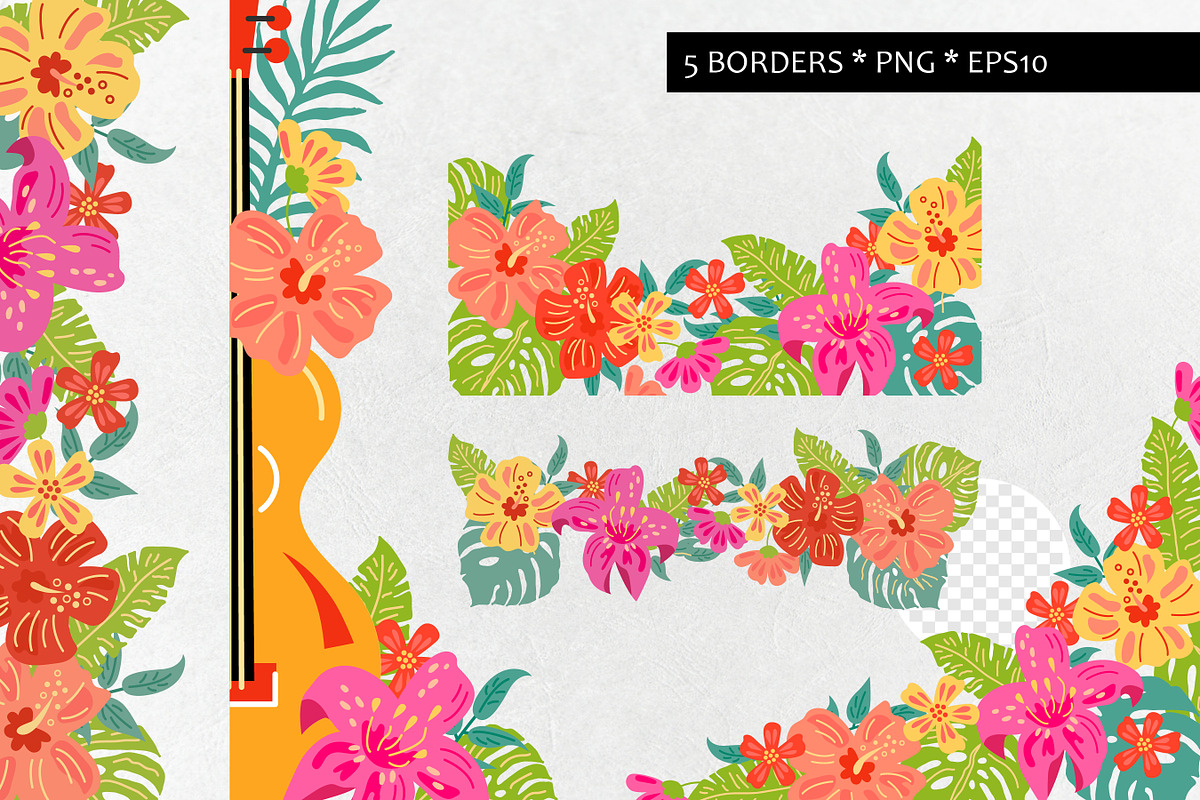 Tropical flowers and leaves, vector., an Object Graphic by VaraNa Art (Photo 7 of 9)