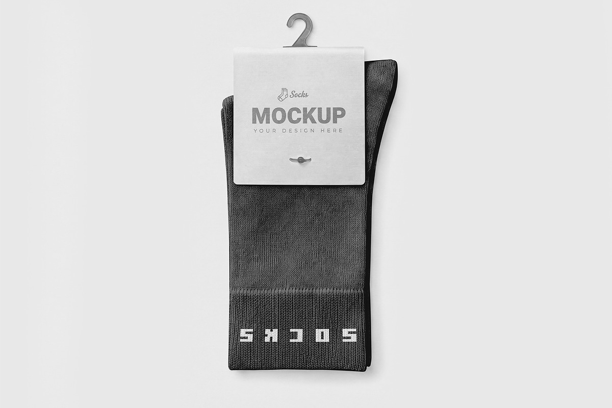 Hanging Sock Packaging Label Mockup, a Bottom Mockup by graphypix (Photo 4 of 4)