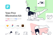 Yoga Pose Illustration Kit, a Person Illustration by Pixelz Studio (Thumbnail 1 of 6)