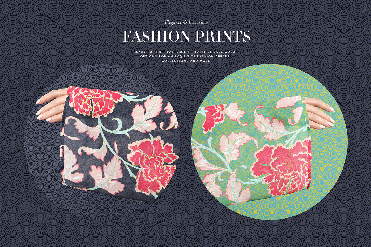 Meili Oriental Peony Pattern & Motif, a Pattern Graphic by Pink Linen (Photo 12 of 12)