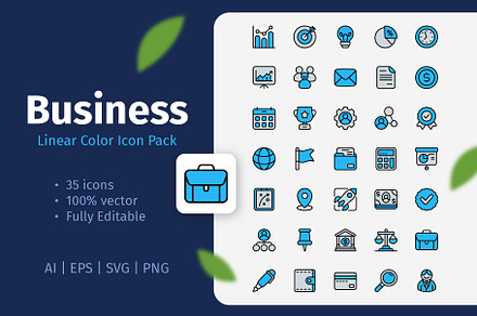 35 Business Linear Color Icon Pack, a Duotone Icon by Bilicube Studio