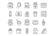 Take away line icon set, an Outline Icon by ElineDesign (Thumbnail 1 of 3)
