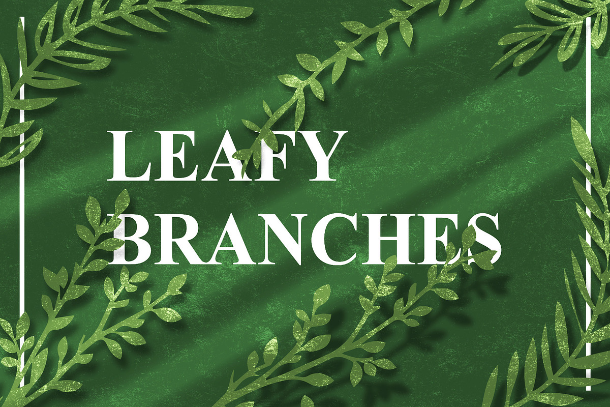 6 Vector Leafy Branches, a Decorative Illustration by UoaHH (Photo 1 of 2)