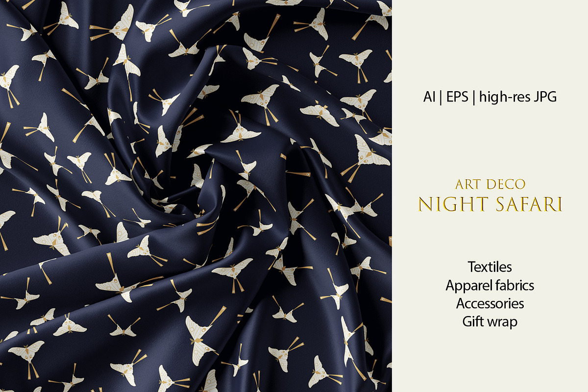 Art Deco Night Seamless Patterns, a Pattern Graphic by Svetlana Lerie (Photo 5 of 9)