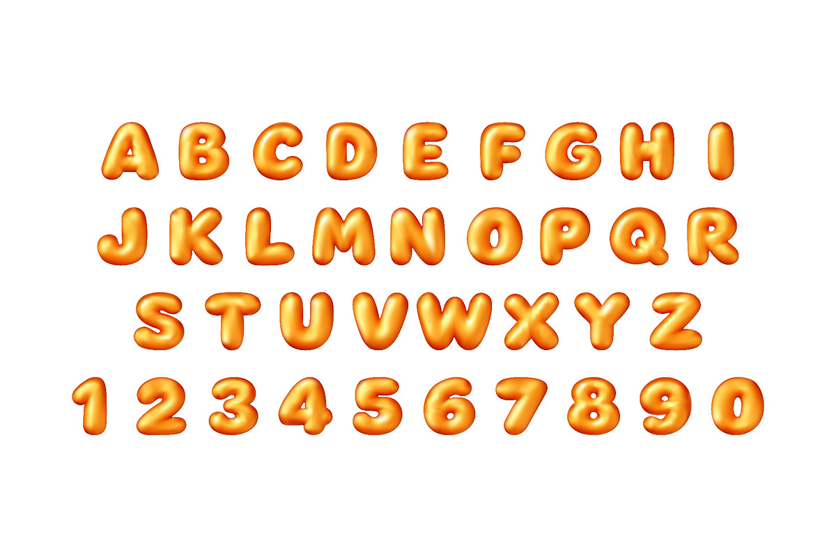 3D gold alphabet and numeral set in, an Object Illustration by Abscent (Photo 1 of 3)