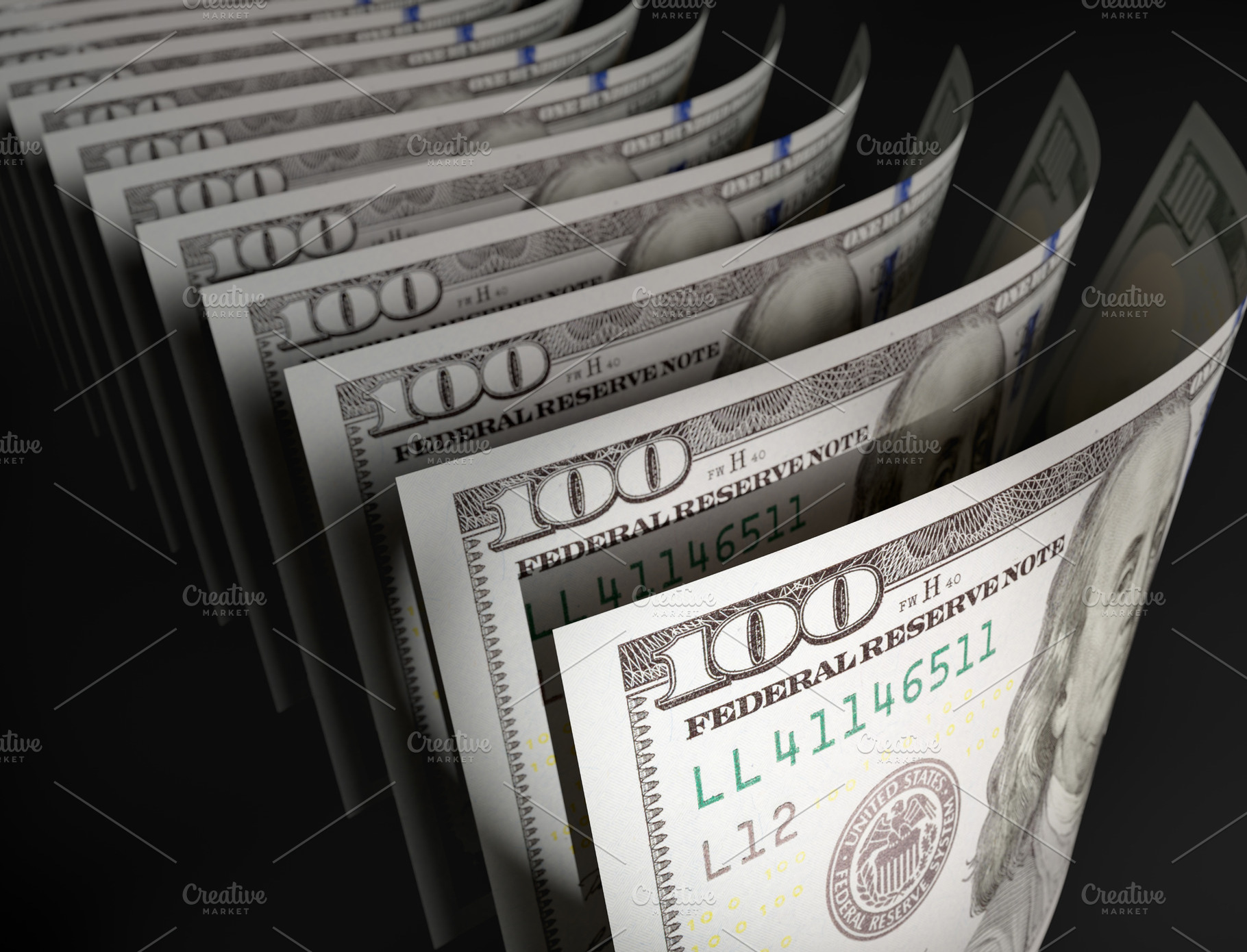Close-up of US 100 Dollar Bills, a Business Photo by Andy Dean Photography