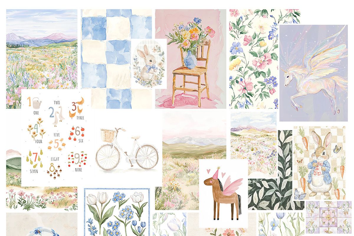 100 Vintage Girly Prints, a Background Graphic by Purple (Photo 6 of 10)
