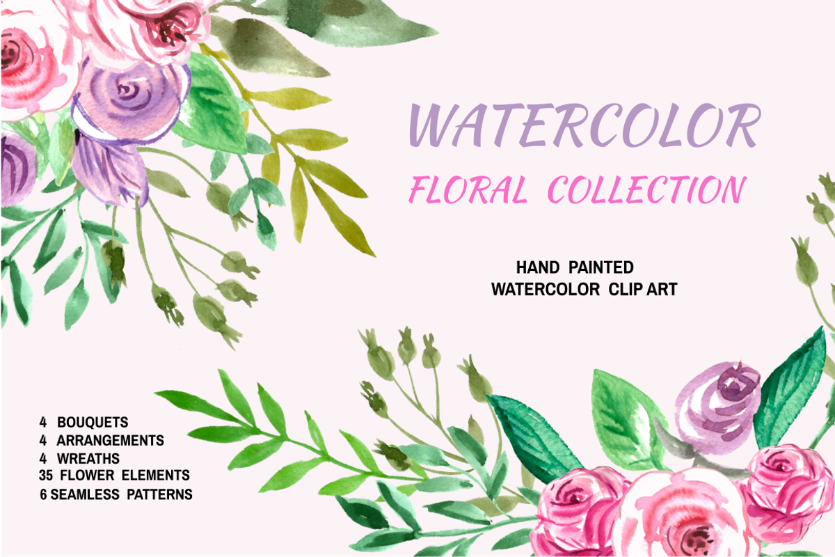 Watercolor floral collection, an Illustration by TATIANA_GERICH (Photo 1 of 10)