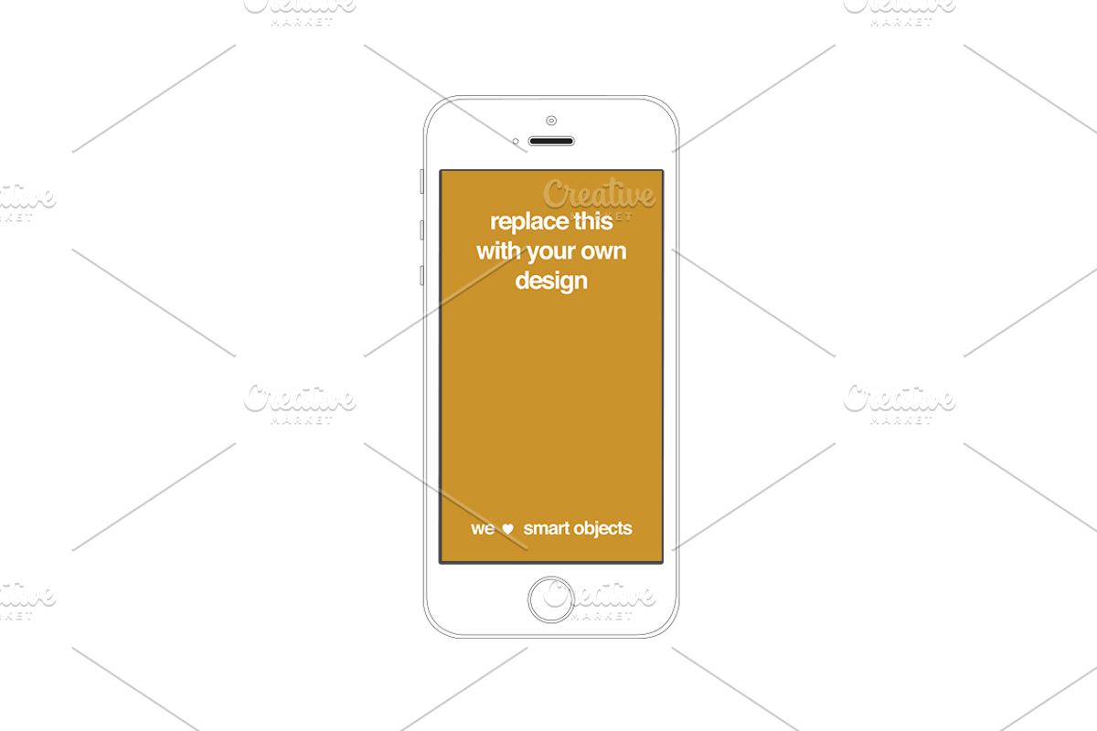 Outlined iPhone 5s mockups (5), an iPhone Mockup by Around Seven Products (Photo 4 of 5)