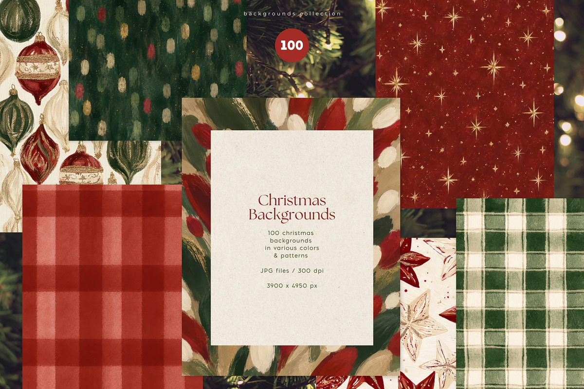 100 Christmas Backgrounds, a Background Graphic by PeDe Designs (Photo 6 of 18)