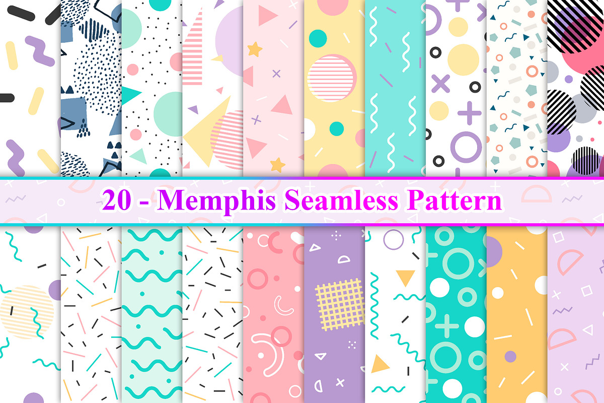 Memphis seamless pattern, a Pattern Graphic by Digital Studio (Photo 1 of 11)