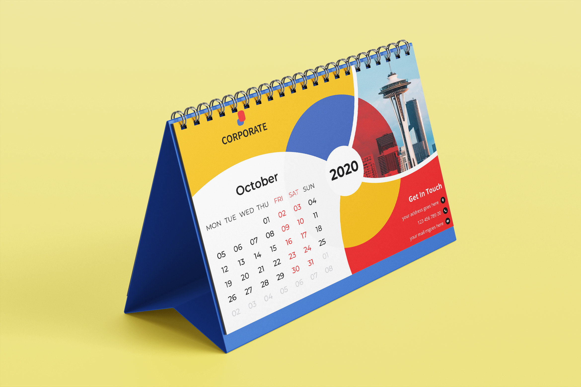 Desk Calendar Design Template, a Stationery Template by UI_Expert