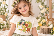 Cute girl with little deer vector, an Animal Illustration by StudioLondon (Thumbnail 3 of 3)