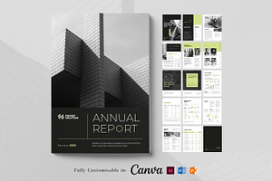Annual Report Template, Canva Report, a Brochure Template by Niofix