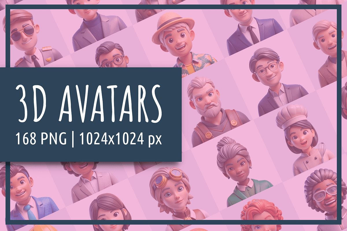 3D Avatars - 168 Avatar Icons, a Characters & Person 3D Model by Palleon (Photo 1 of 8)
