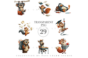 School Animal Clipart Set, an Animal Illustration by Pati Charm Studio (Thumbnail 3 of 7)