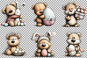 Whimsical Easter Teddy Bear Clipart, an Illustration by Sublimation Artist (Thumbnail 2 of 7)