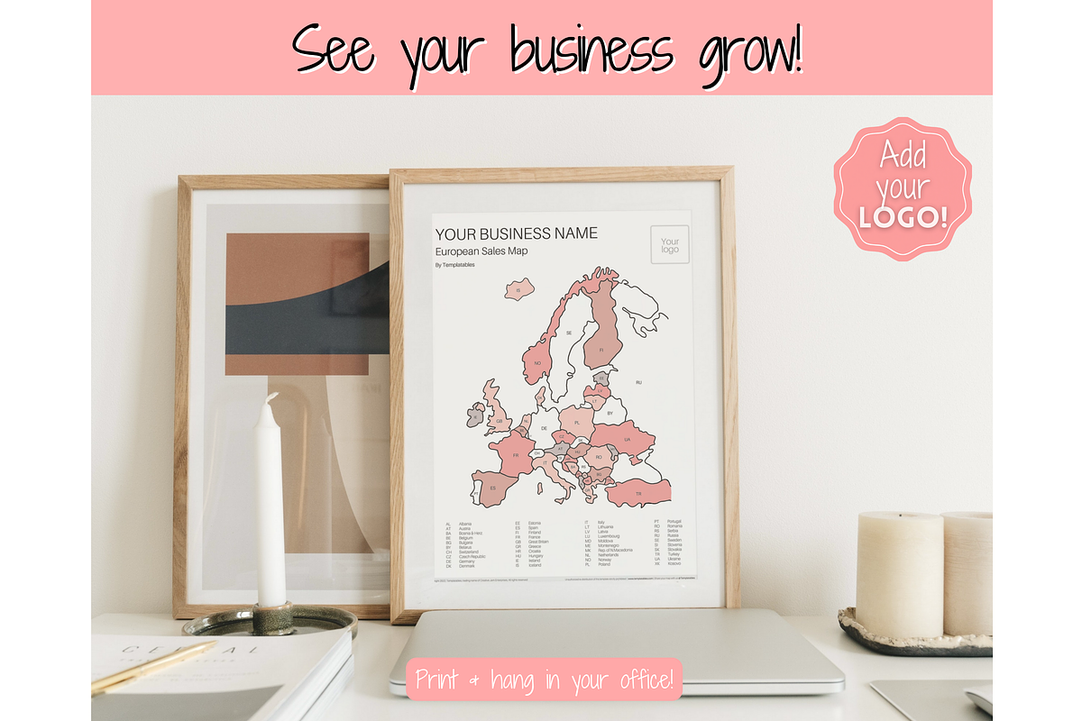 Europe Sales Map, EDITABLE Color In, a Stationery Template by Templatables (Photo 7 of 10)
