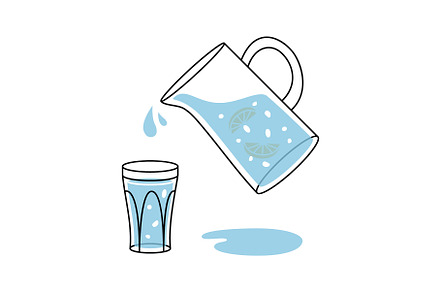 Glass jug, milk jug icon. Empty, an Illustration by GraphiShop