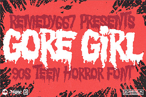 Gore Girl - 90s Teen Horror Font, a Font by Remedy667