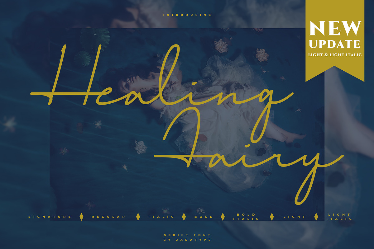 Healing Fairy Font | 7 Fonts, a Script Font by Jadatype.id (Photo 1 of 7)