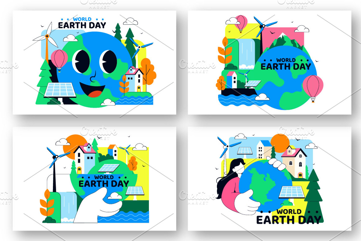 10 World Earth Day Illustration, a Seasonal Illustration by denayunebgt (Photo 3 of 4)