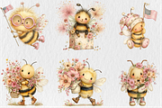 Whimsical 4th Of July Bee Clipart, a Seasonal Illustration by Rose Art (Thumbnail 4 of 6)