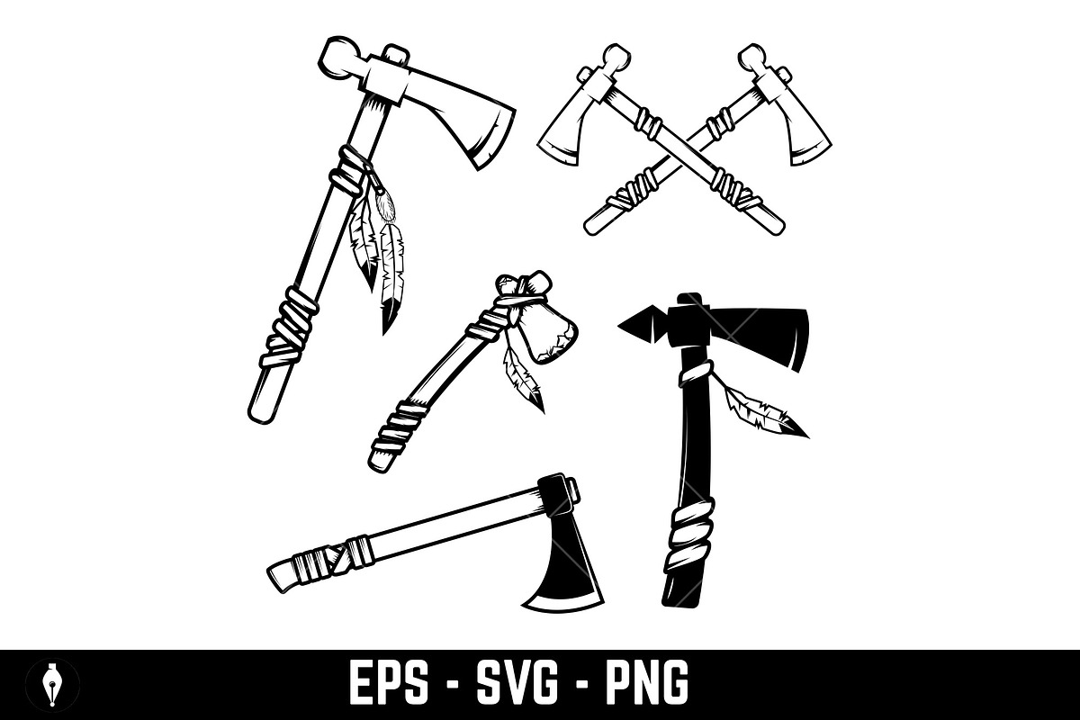 Set of traditional tomahawks, an Object Illustration by Vectorhight (Photo 1 of 3)