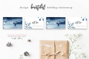 Watercolor Snowflake Winter Graphics