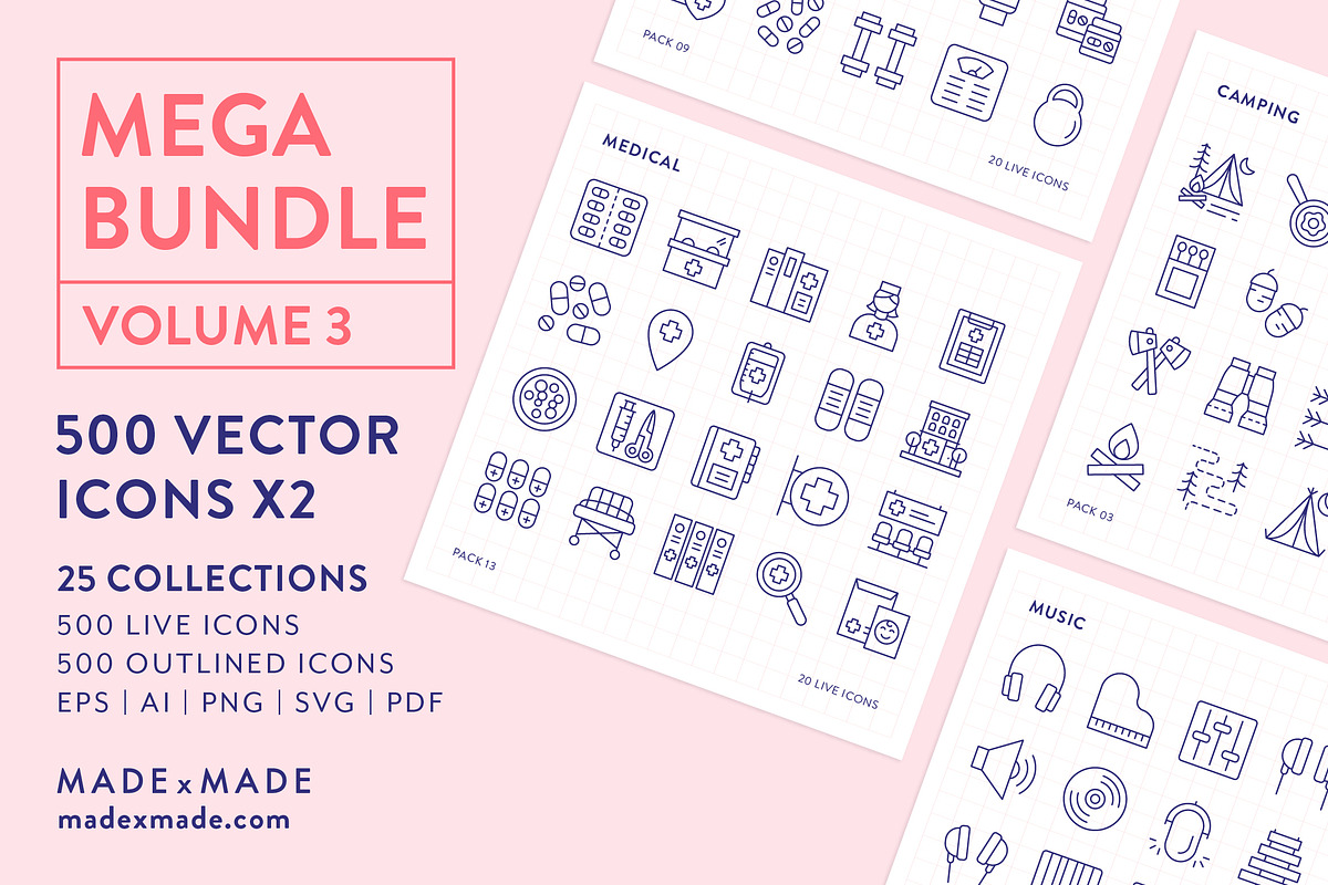4x Mega Bundle (25% off) Line Icons, an Outline Icon by Made by Made (Photo 4 of 25)