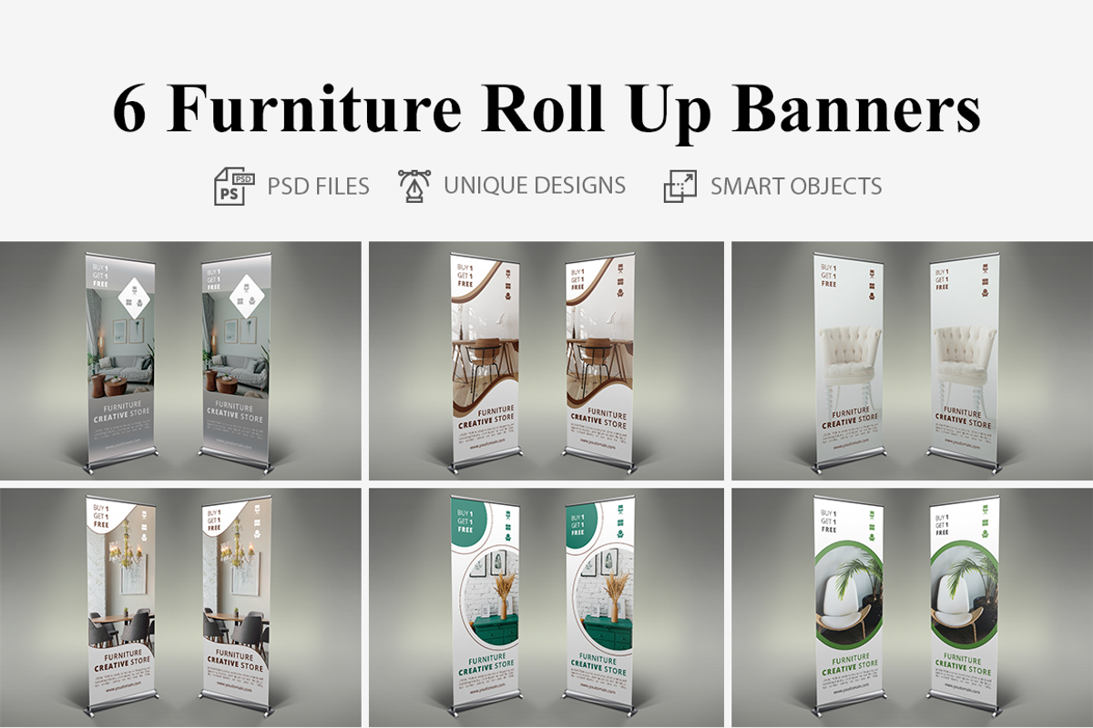 6 Furniture Roll Up Banners SK, a Presentation Template by UNIK Agency (Photo 1 of 7)