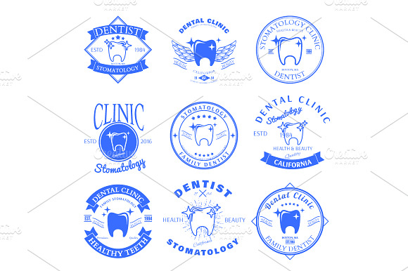 Set Of Dental Clinic Logo Templates