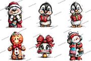 Cute Cartoon Christmas Clipart, an Illustration by DreamArtGraphic (Thumbnail 2 of 5)