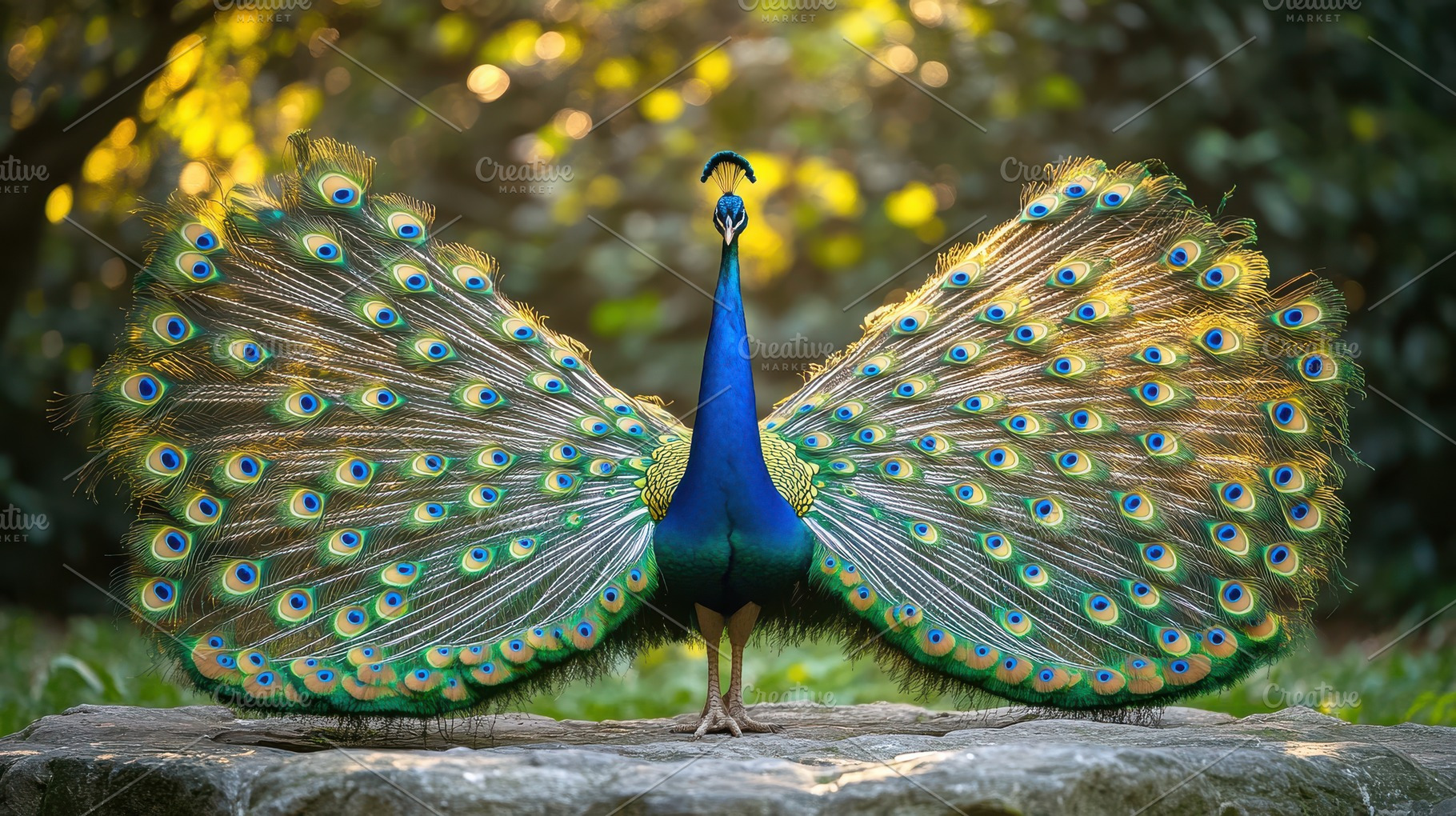 Majestic Peacock Displaying Feathers, an Animal Photo by Pixeness Studio