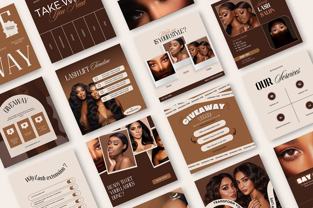 Brown Lash artist Instagram Template, a Social Media Template by My Template Studio (Photo 8 of 18)