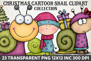 Christmas Cartoon Snail Clipart, an Illustration by RobertsArt