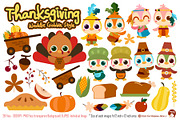 Thanksgiving Waddle Gobble, a Seasonal Illustration by Cozy Cat Design (Thumbnail 1 of 6)