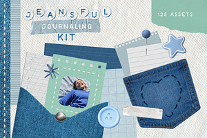 Jeansful Journaling Kit, an Object Graphic by DigARTbyHavroshka