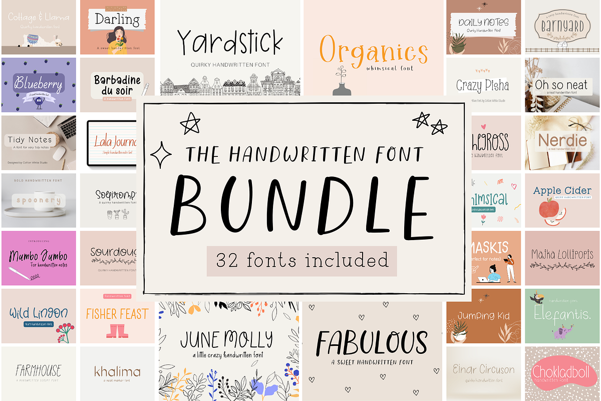 The Handwritten Font Bundle, a Script Font by Sofia Skoog (Photo 1 of 12)