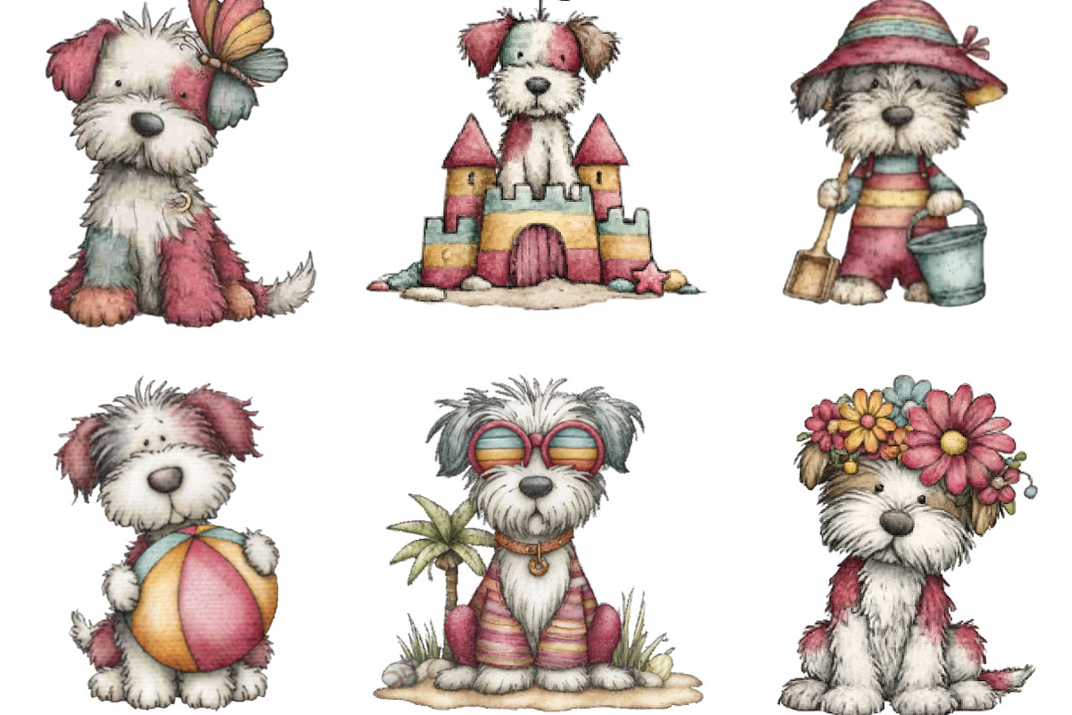 Whimsical Summer Beach Dog Clipart, an Illustration by Designking (Photo 2 of 5)