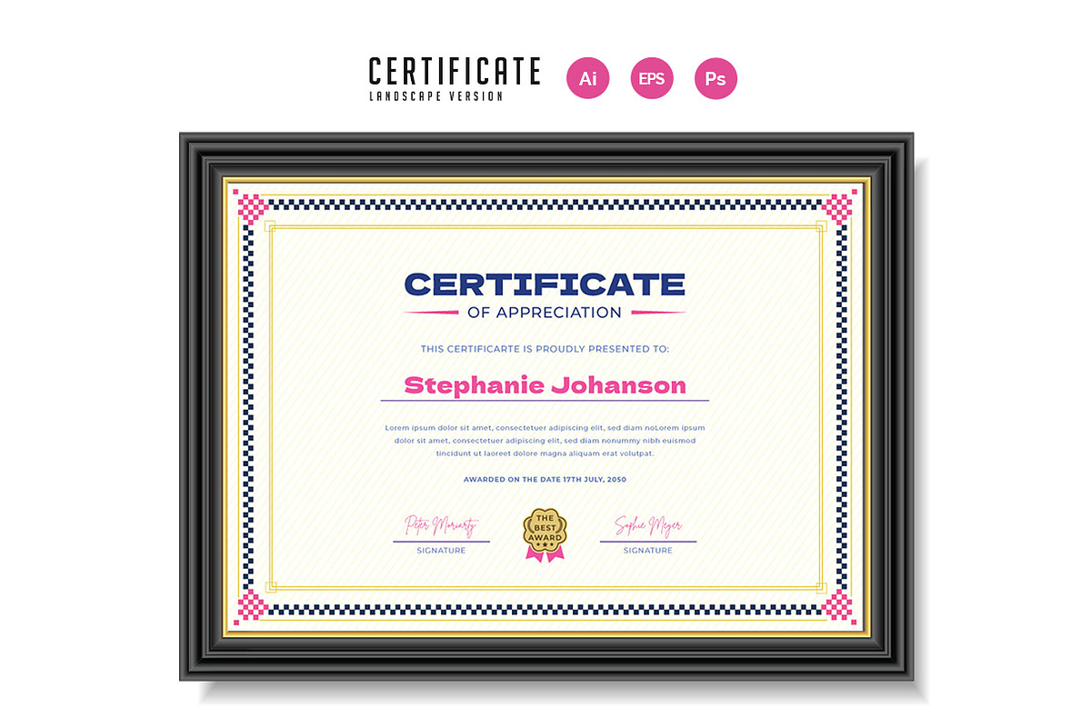 564. Modern Certificate Template, a Stationery Template by CreativeRezwan (Photo 2 of 2)