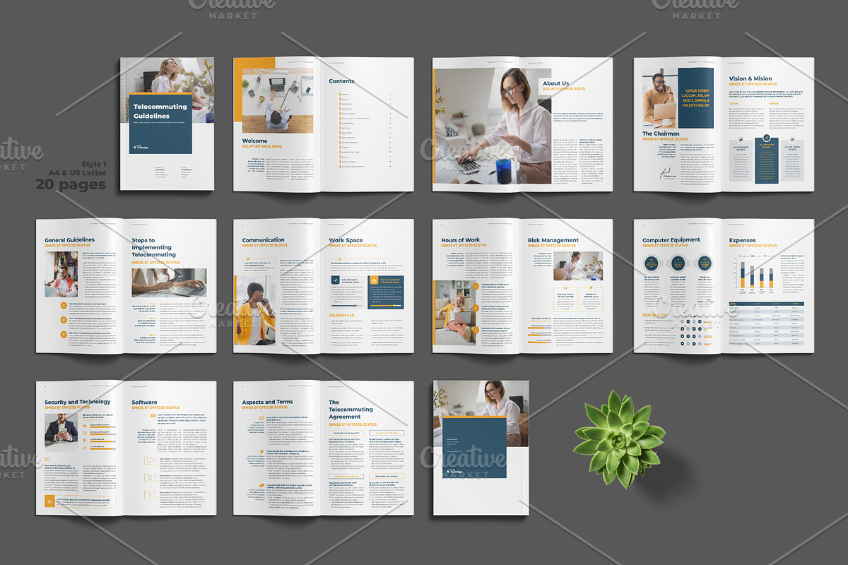 Telecommuting Guidelines Template, a Brochure Template by StockInDesign