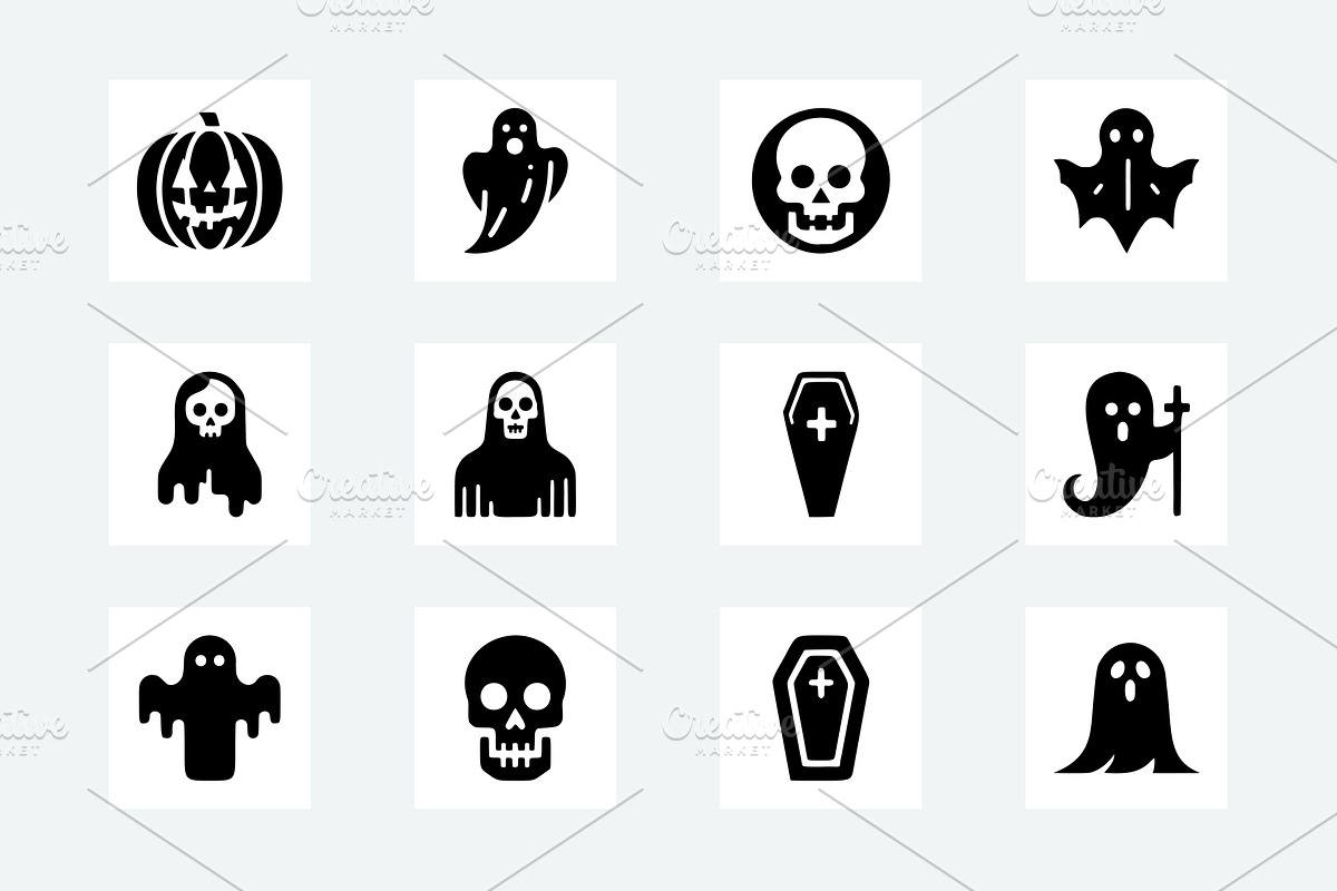 Halloween Ghost Icons Pack, a Solid Icon by Vectorium Studio (Photo 4 of 7)