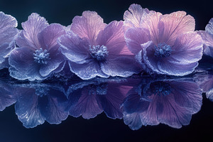 Delicate flowers with frosty petals, a Photo by Tanuart