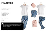 Women's T-Shirt and Jeans Mockup Set, a Shirt Mockup by mock-ups (Thumbnail 2 of 11)