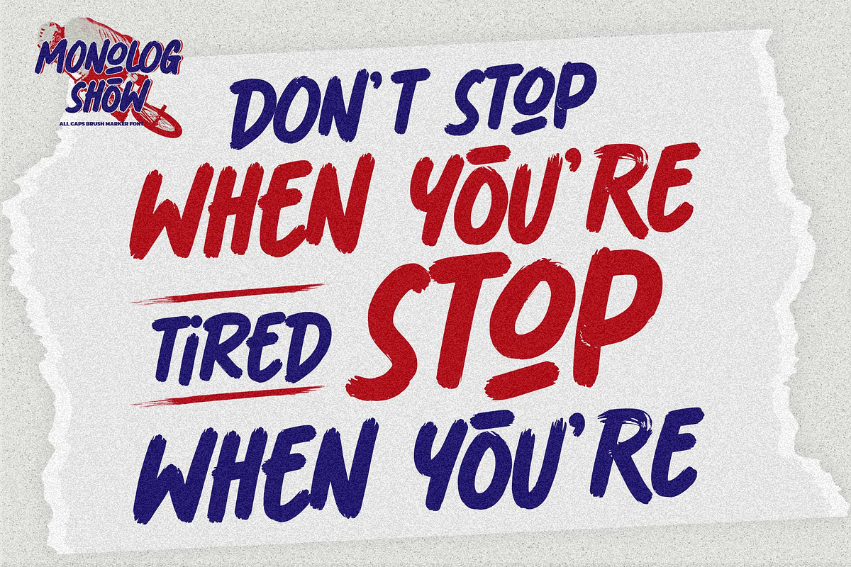 Monolog Show – All Caps Brush Marker, a Sans Serif Font by Almarkhatype (Photo 8 of 8)