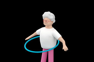Senior woman character, a Sport Illustration by Artem Varnitsin