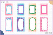 Striped Coquette Frame Vector Bundle, a Decorative Illustration by Gfx Expert Team (Thumbnail 1 of 10)