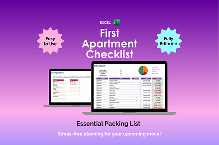 First Apartment Checklist - Excel
