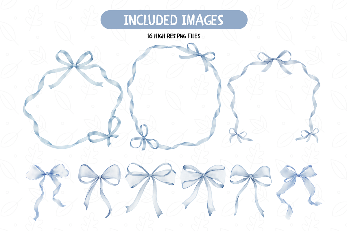 Watercolor Blue Coquette Frames, an Illustration by TatiMockup (Photo 3 of 4)